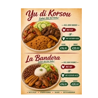 Witte rijst, stoofde bonen, salade, zoete bakbanaan, kip | Rijkgevulde maaltijd met authentieke smaken en verse ingrediënten.